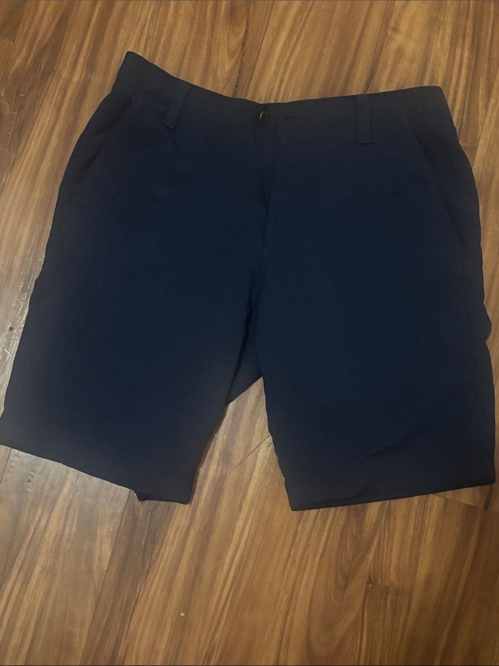 Under Armour Men's Navy Flat-Front Performance Shorts